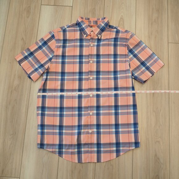 St John's Bay Men's Plaid Button-Down Shirt - Pink and Blue sz Small Classic Fit - Picture 8 of 10